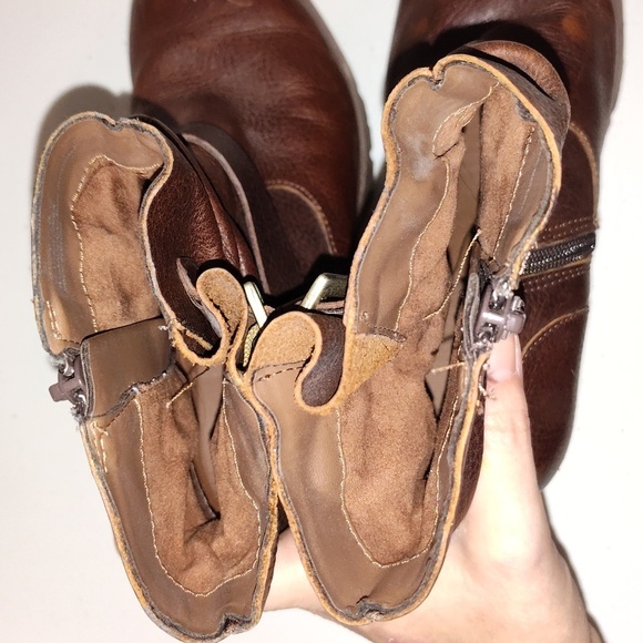 Kork by krork-ease Brown leather boots  motorcycle style - Picture 12 of 14